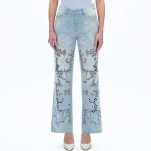 Embroidered Light Blue Women Jeans